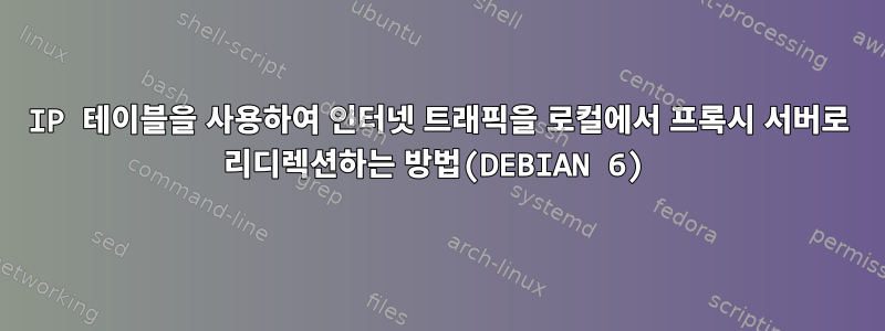 IP 테이블을 사용하여 인터넷 트래픽을 로컬에서 프록시 서버로 리디렉션하는 방법(DEBIAN 6)