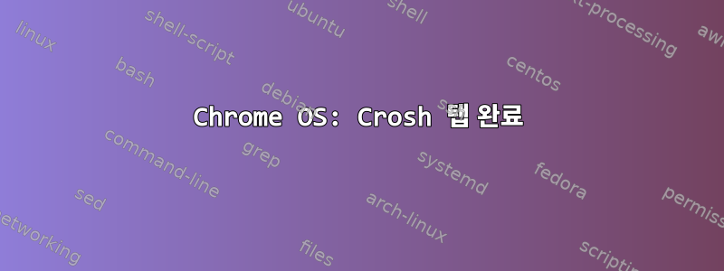 Chrome OS: Crosh 탭 완료