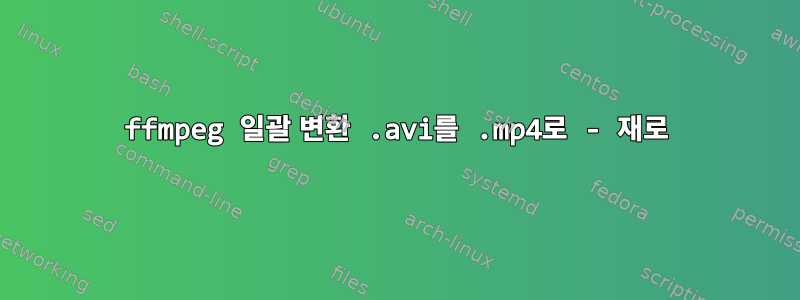 ffmpeg 일괄 변환 .avi를 .mp4로 - 재로