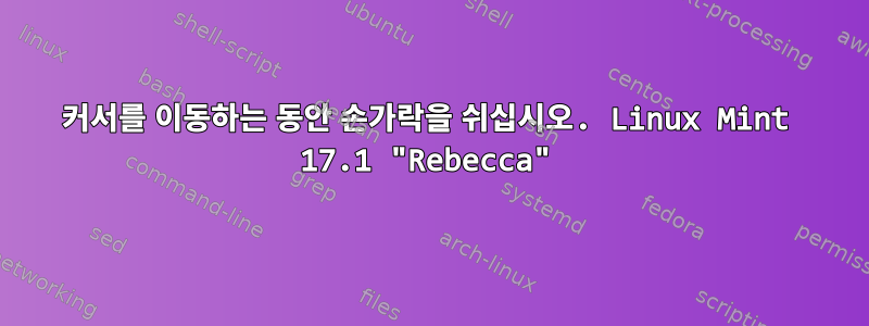 커서를 이동하는 동안 손가락을 쉬십시오. Linux Mint 17.1 "Rebecca"