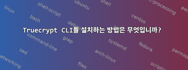 Truecrypt CLI를 설치하는 방법은 무엇입니까?