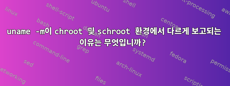 uname -m이 chroot 및 schroot 환경에서 다르게 보고되는 이유는 무엇입니까?