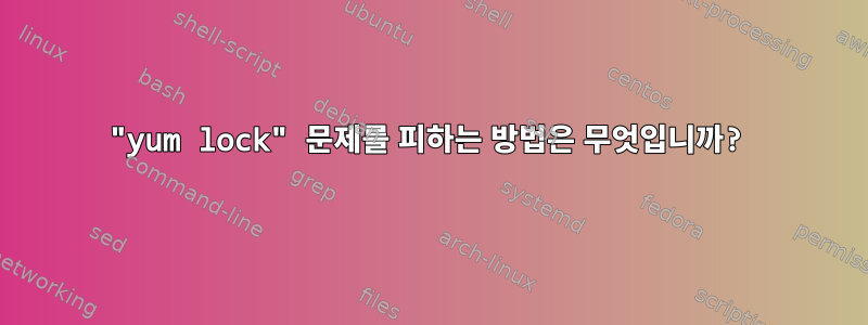 "yum lock" 문제를 피하는 방법은 무엇입니까?