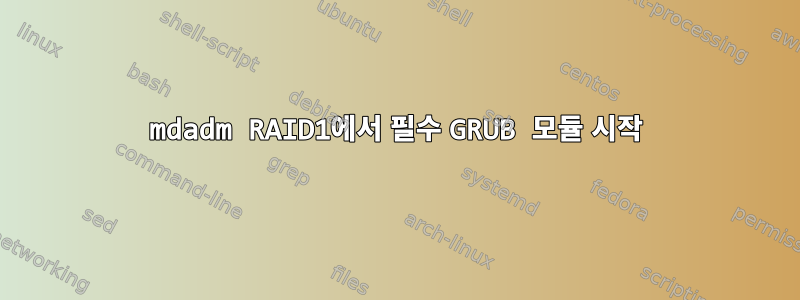 mdadm RAID1에서 필수 GRUB 모듈 시작