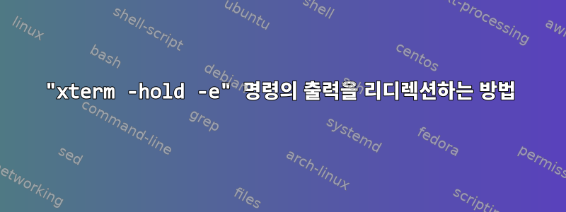 "xterm -hold -e" 명령의 출력을 리디렉션하는 방법