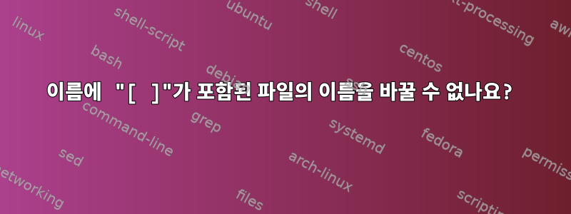 이름에 "[ ]"가 포함된 파일의 이름을 바꿀 수 없나요?