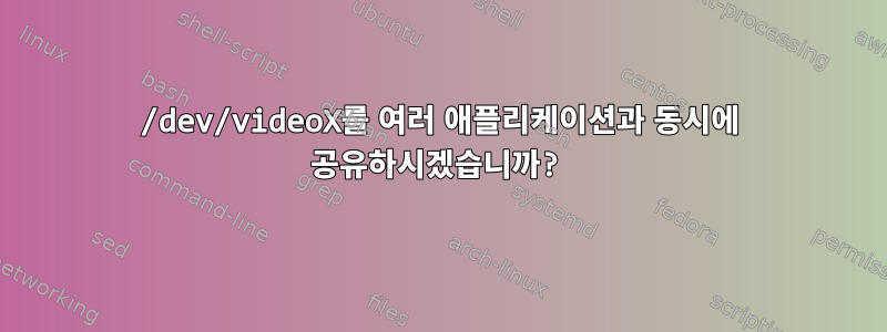 /dev/videoX를 여러 애플리케이션과 동시에 공유하시겠습니까?