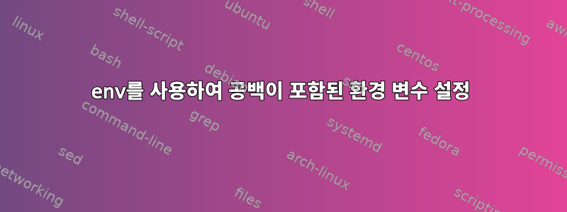 env를 사용하여 공백이 포함된 환경 변수 설정