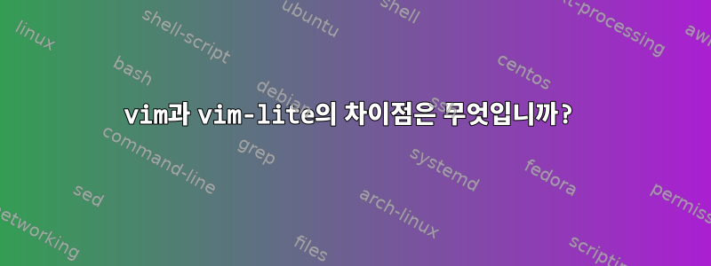 vim과 vim-lite의 차이점은 무엇입니까?