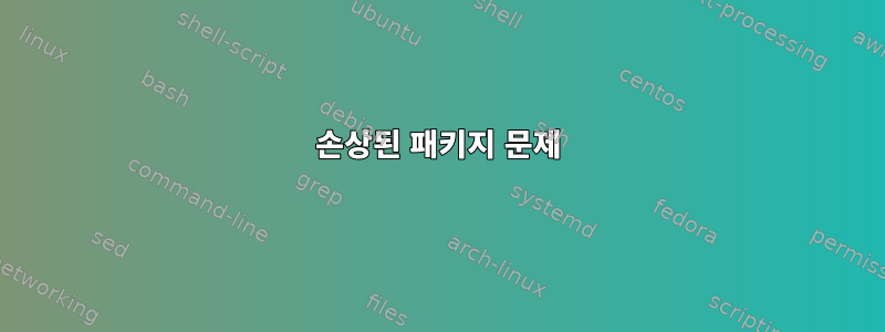 손상된 패키지 문제