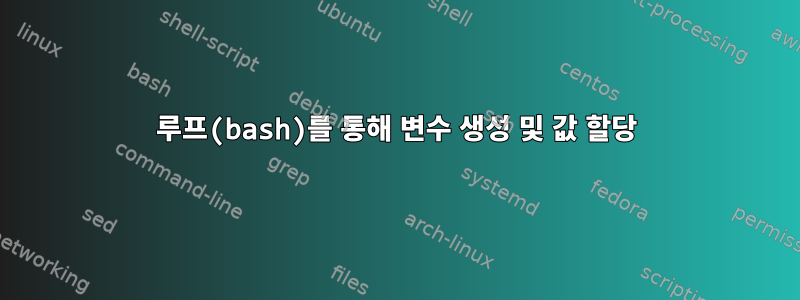 루프(bash)를 통해 변수 생성 및 값 할당