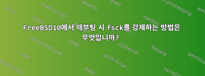 FreeBSD10에서 재부팅 시 fsck를 강제하는 방법은 무엇입니까?