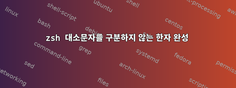 zsh 대소문자를 구분하지 않는 한자 완성