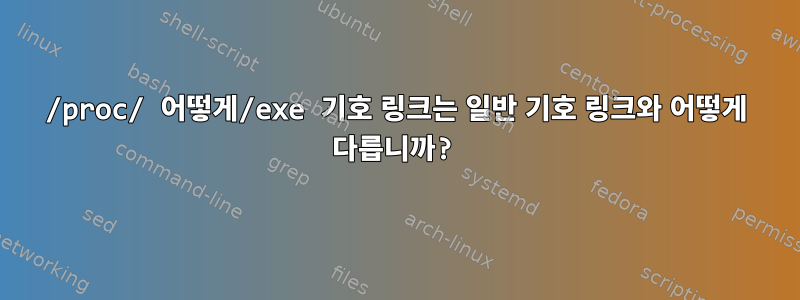 /proc/ 어떻게/exe 기호 링크는 일반 기호 링크와 어떻게 다릅니까?