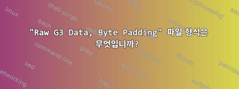 "Raw G3 Data, Byte Padding" 파일 형식은 무엇입니까?