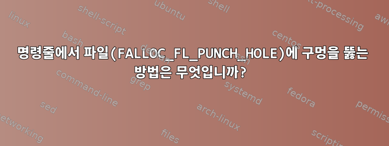 명령줄에서 파일(FALLOC_FL_PUNCH_HOLE)에 구멍을 뚫는 방법은 무엇입니까?