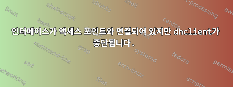 인터페이스가 액세스 포인트와 연결되어 있지만 dhclient가 중단됩니다.