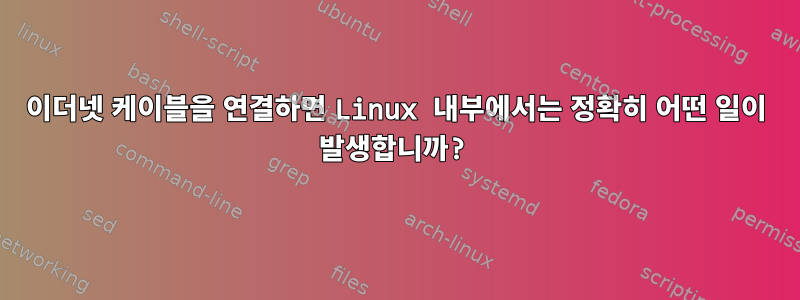 이더넷 케이블을 연결하면 Linux 내부에서는 정확히 어떤 일이 발생합니까?