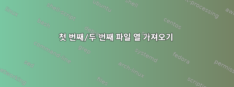 첫 번째/두 번째 파일 열 가져오기