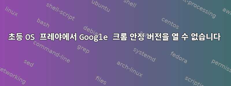 초등 OS 프레야에서 Google 크롬 안정 버전을 열 수 없습니다