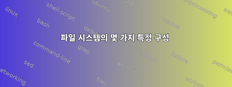 파일 시스템의 몇 가지 특정 구성