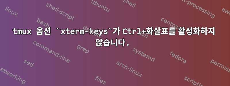 tmux 옵션 `xterm-keys`가 Ctrl+화살표를 활성화하지 않습니다.