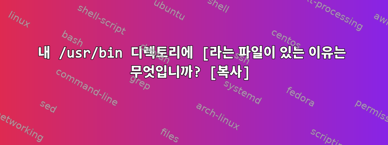 내 /usr/bin 디렉토리에 [라는 파일이 있는 이유는 무엇입니까? [복사]