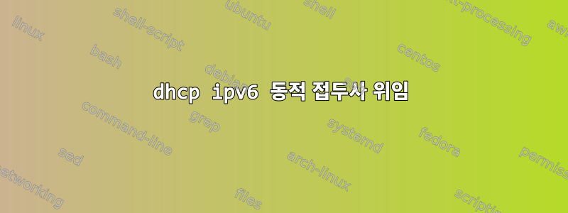 dhcp ipv6 동적 접두사 위임