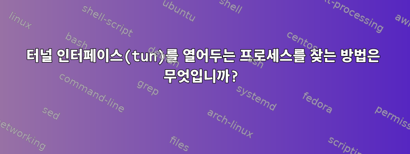 터널 인터페이스(tun)를 열어두는 프로세스를 찾는 방법은 무엇입니까?