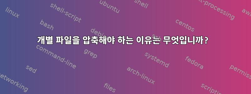 개별 파일을 압축해야 하는 이유는 무엇입니까?