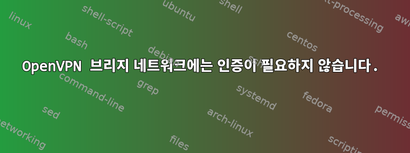 OpenVPN 브리지 네트워크에는 인증이 필요하지 않습니다.