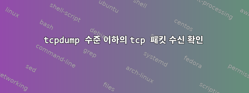 tcpdump 수준 이하의 tcp 패킷 수신 확인