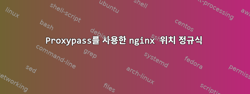 Proxypass를 사용한 nginx 위치 정규식