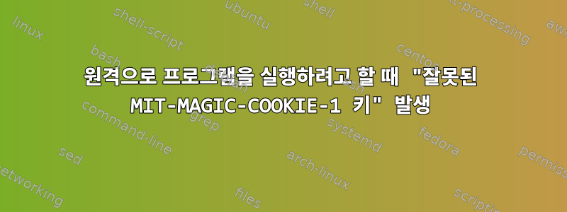 원격으로 프로그램을 실행하려고 할 때 "잘못된 MIT-MAGIC-COOKIE-1 키" 발생