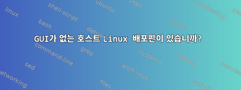 GUI가 없는 호스트 Linux 배포판이 있습니까?