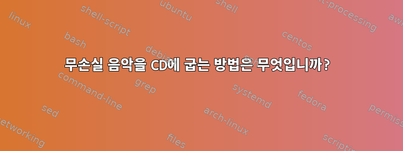 무손실 음악을 CD에 굽는 방법은 무엇입니까?