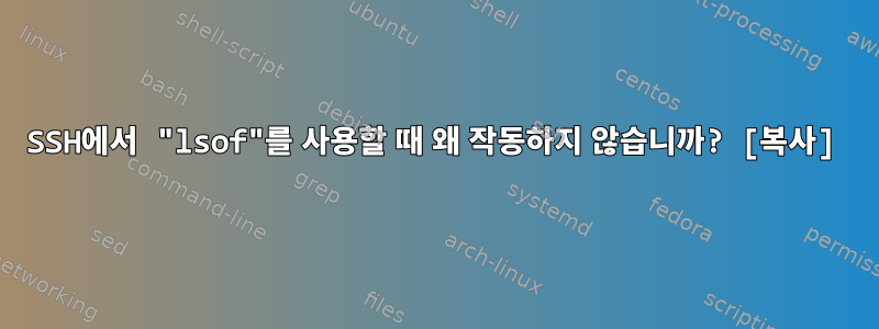 SSH에서 "lsof"를 사용할 때 왜 작동하지 않습니까? [복사]