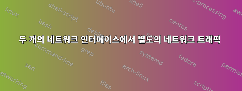 두 개의 네트워크 인터페이스에서 별도의 네트워크 트래픽