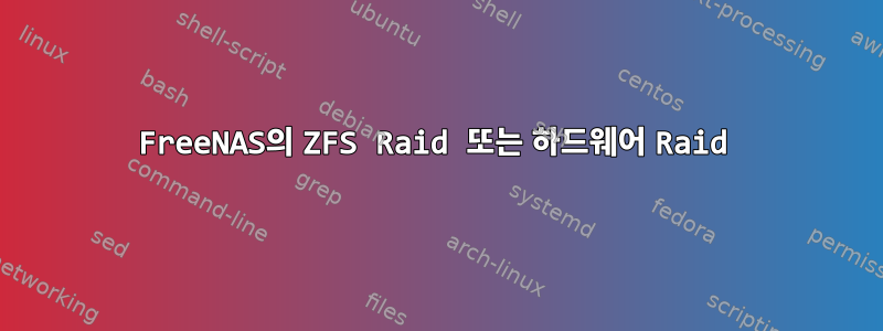 FreeNAS의 ZFS Raid 또는 하드웨어 Raid