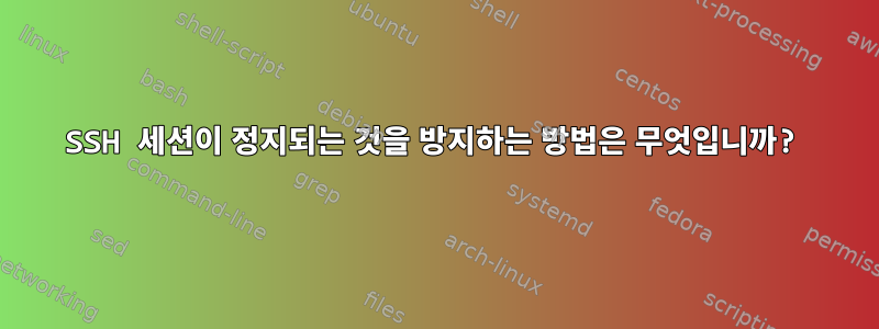 SSH 세션이 정지되는 것을 방지하는 방법은 무엇입니까?