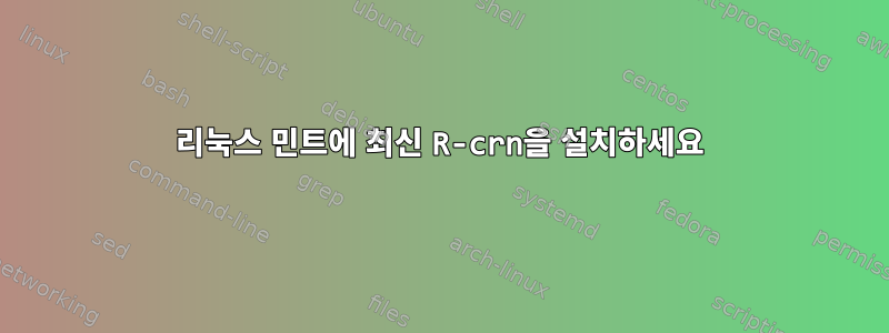 리눅스 민트에 최신 R-crn을 설치하세요