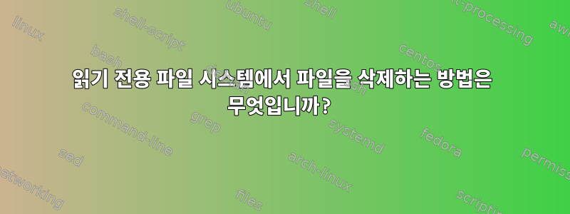 읽기 전용 파일 시스템에서 파일을 삭제하는 방법은 무엇입니까?