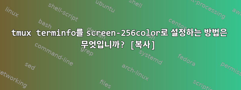 tmux terminfo를 screen-256color로 설정하는 방법은 무엇입니까? [복사]