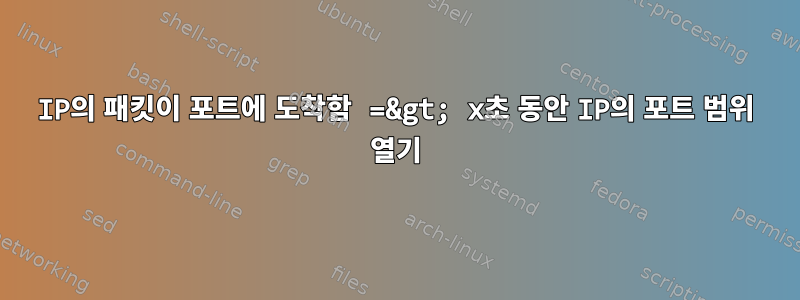 IP의 패킷이 포트에 도착함 =&gt; x초 동안 IP의 포트 범위 열기