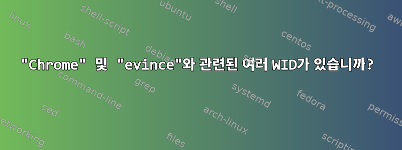 "Chrome" 및 "evince"와 관련된 여러 WID가 있습니까?