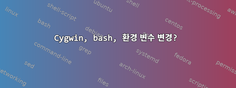 Cygwin, bash, 환경 변수 변경?