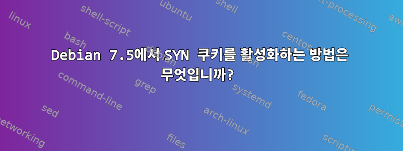 Debian 7.5에서 SYN 쿠키를 활성화하는 방법은 무엇입니까?