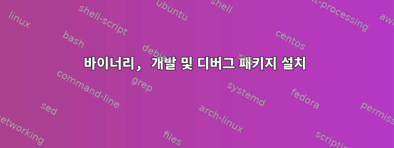 바이너리, 개발 및 디버그 패키지 설치