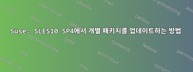 Suse: SLES10 SP4에서 개별 패키지를 업데이트하는 방법