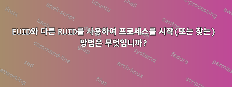 EUID와 다른 RUID를 사용하여 프로세스를 시작(또는 찾는) 방법은 무엇입니까?